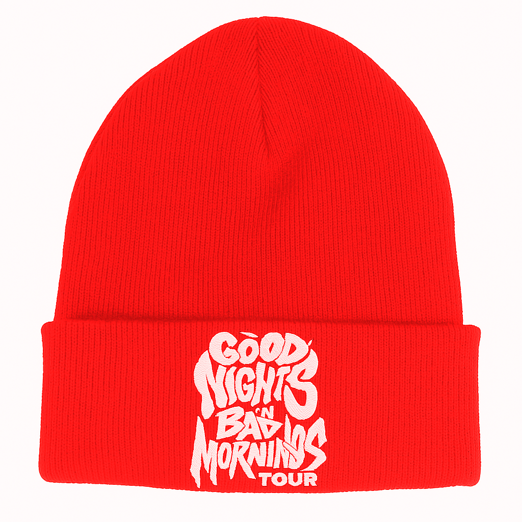 Good Nights N Bad Mornings Tour Beanie - EVERYDAYDAYS Snow Tha Product merch
