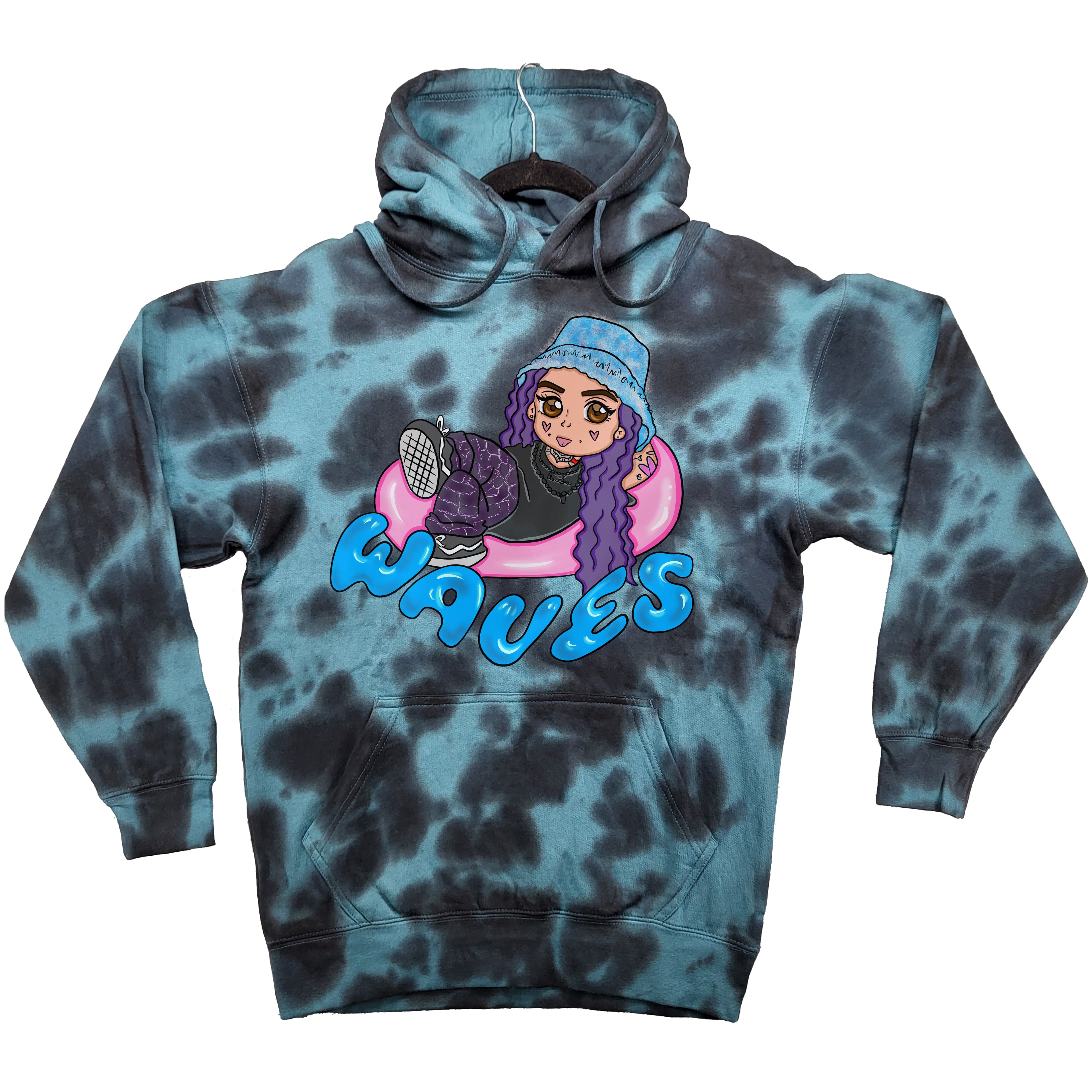 Waves Blue Hoodie - EVERYDAYDAYS Snow Tha Product merch