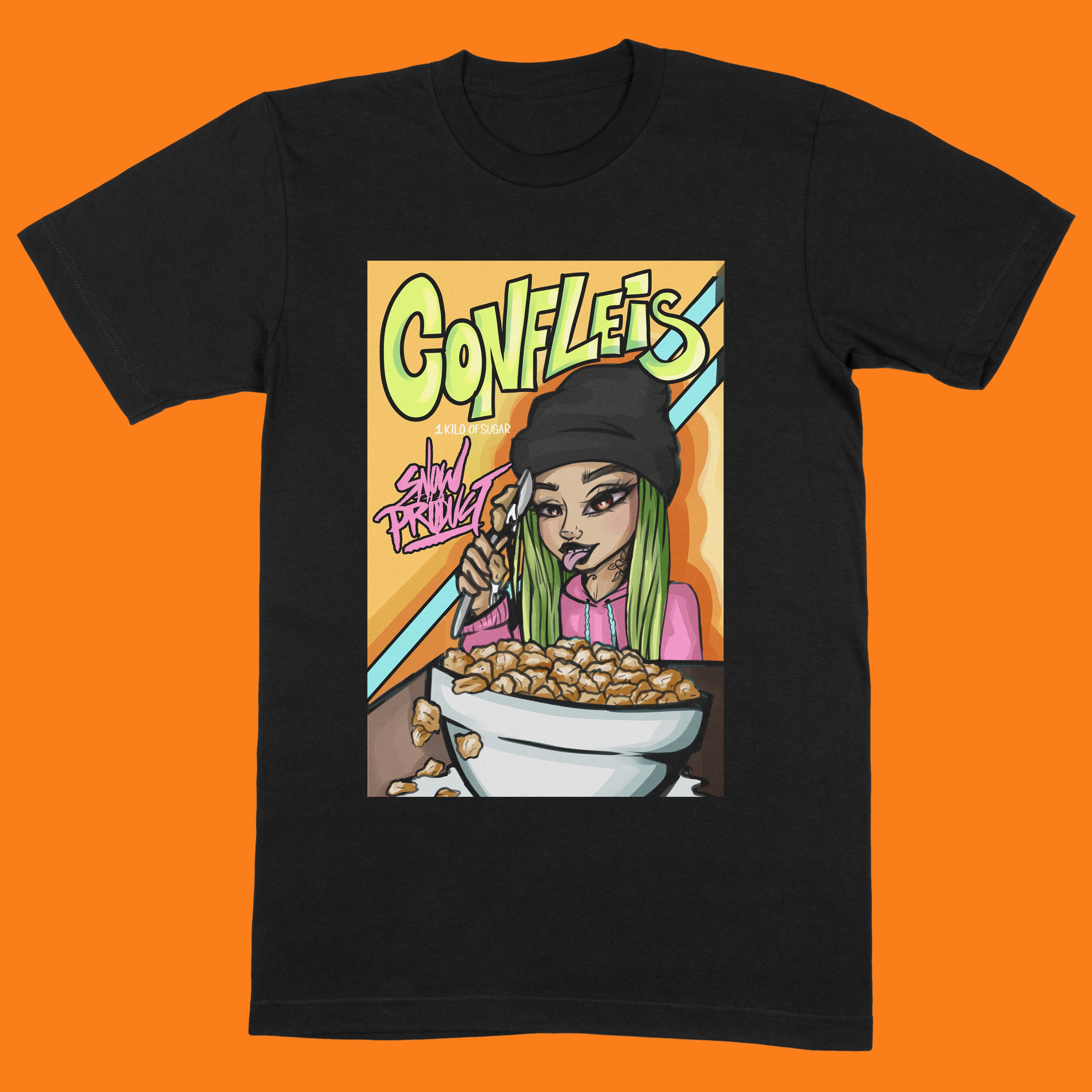 Confleis T-Shirt (Orange) - EVERYDAYDAYS Snow Tha Product merch